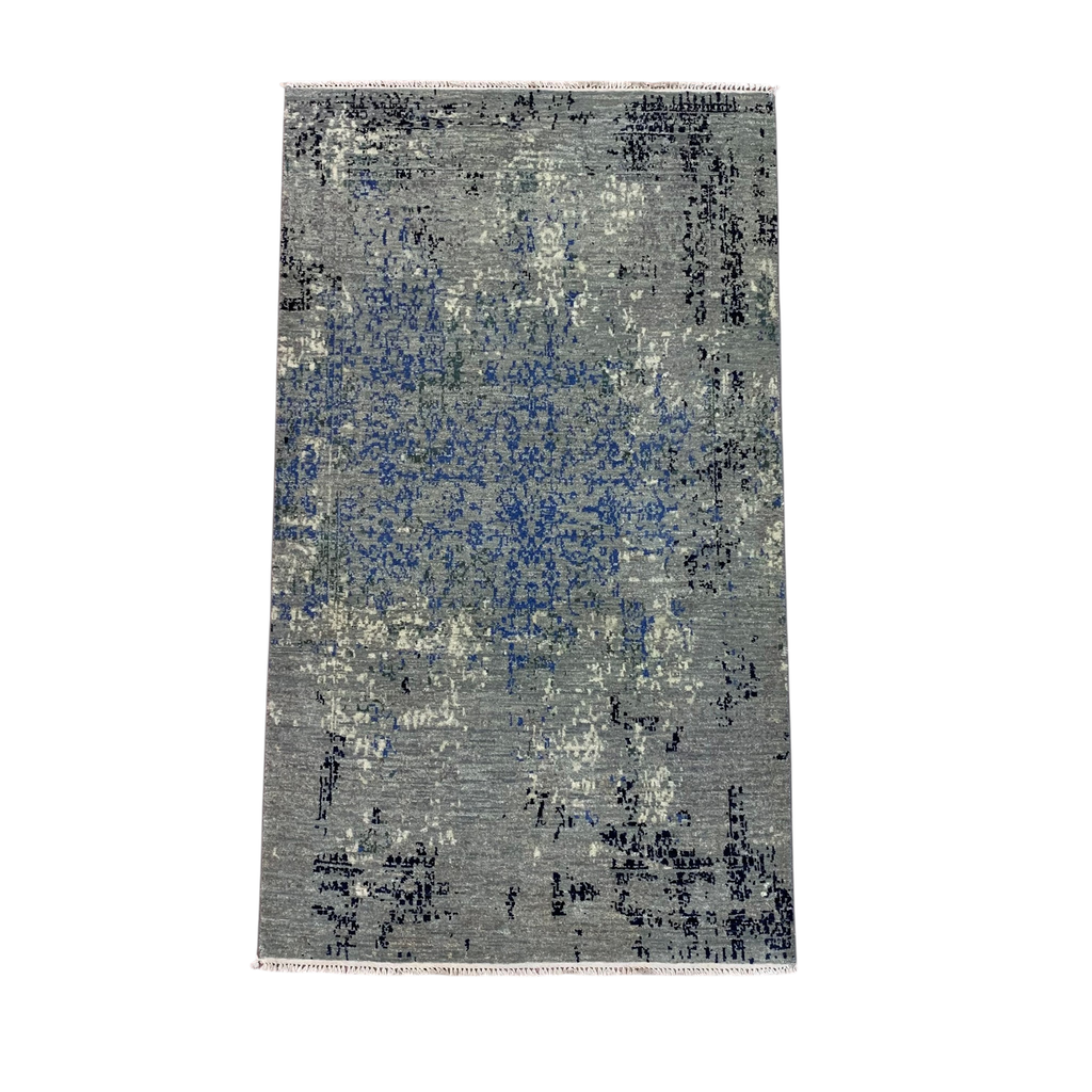 10/10 WOOL GY MU 3X5 HANDKNOTTED RUG
