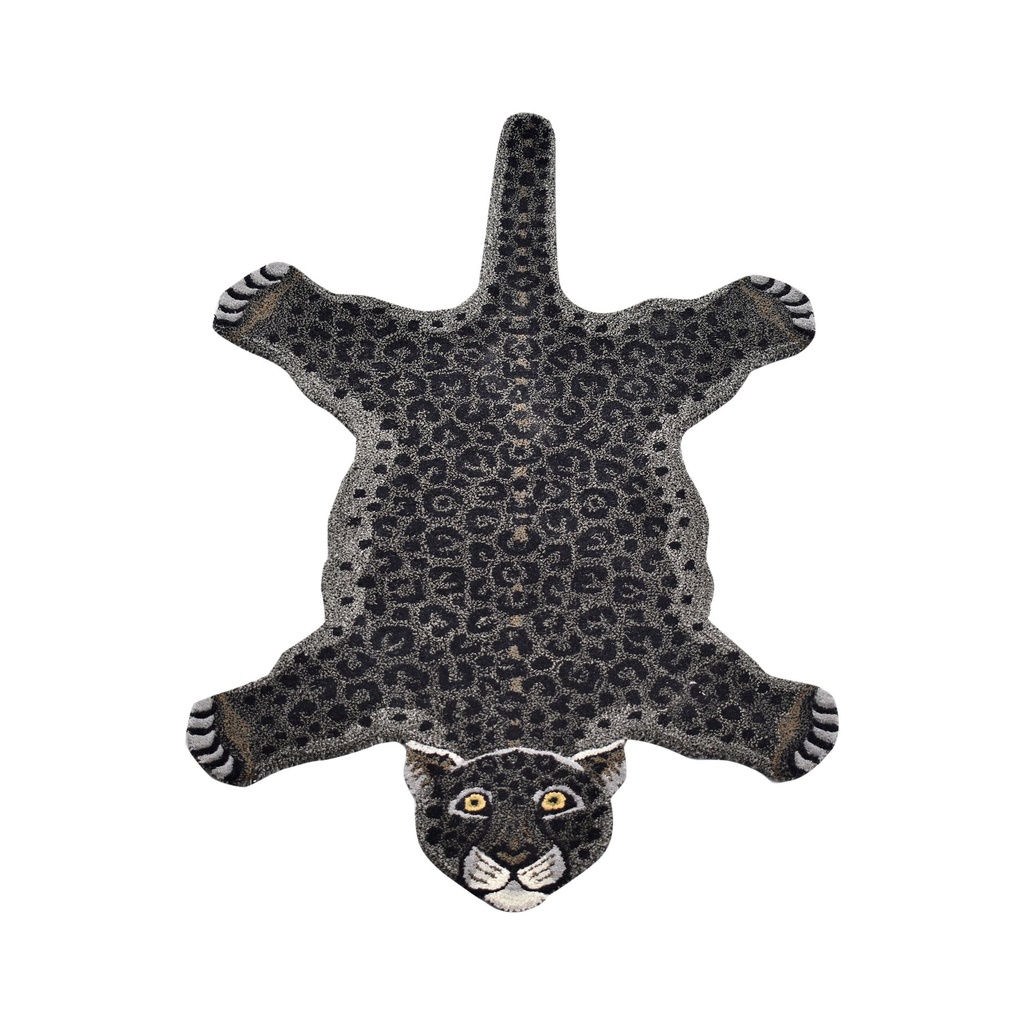 [BK LEO 3X5] BLACK LEOPARD 3X5 HANDTUFTED RUG