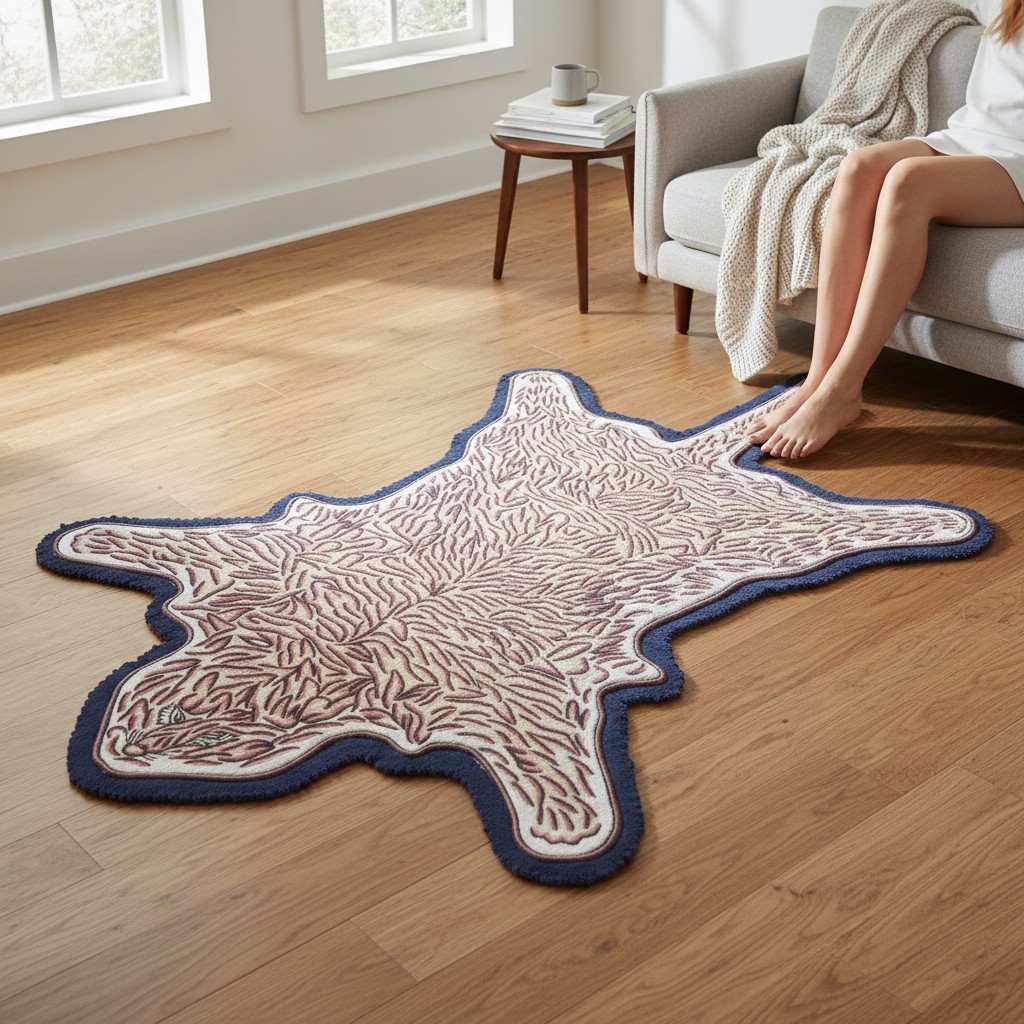 CHAIN STITCHED TIGER LARGE RUG