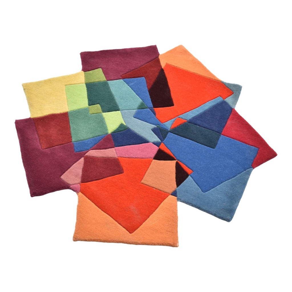 [SQUARE 5X5 MU] COLORFUL SQUARE HAND TUFTED RUG (5x5 feet)