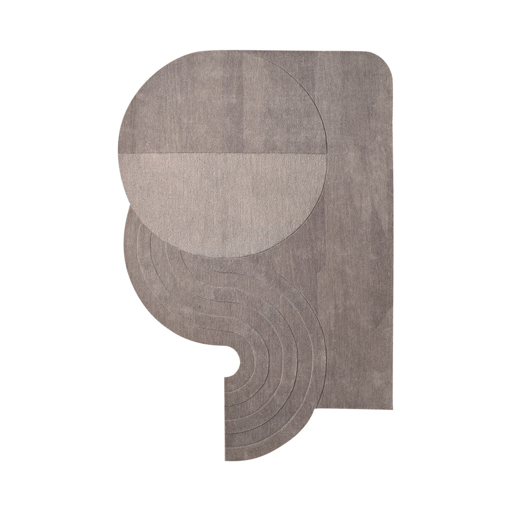 EMBOSSED GREY HANDTUFTED RUG 5X8