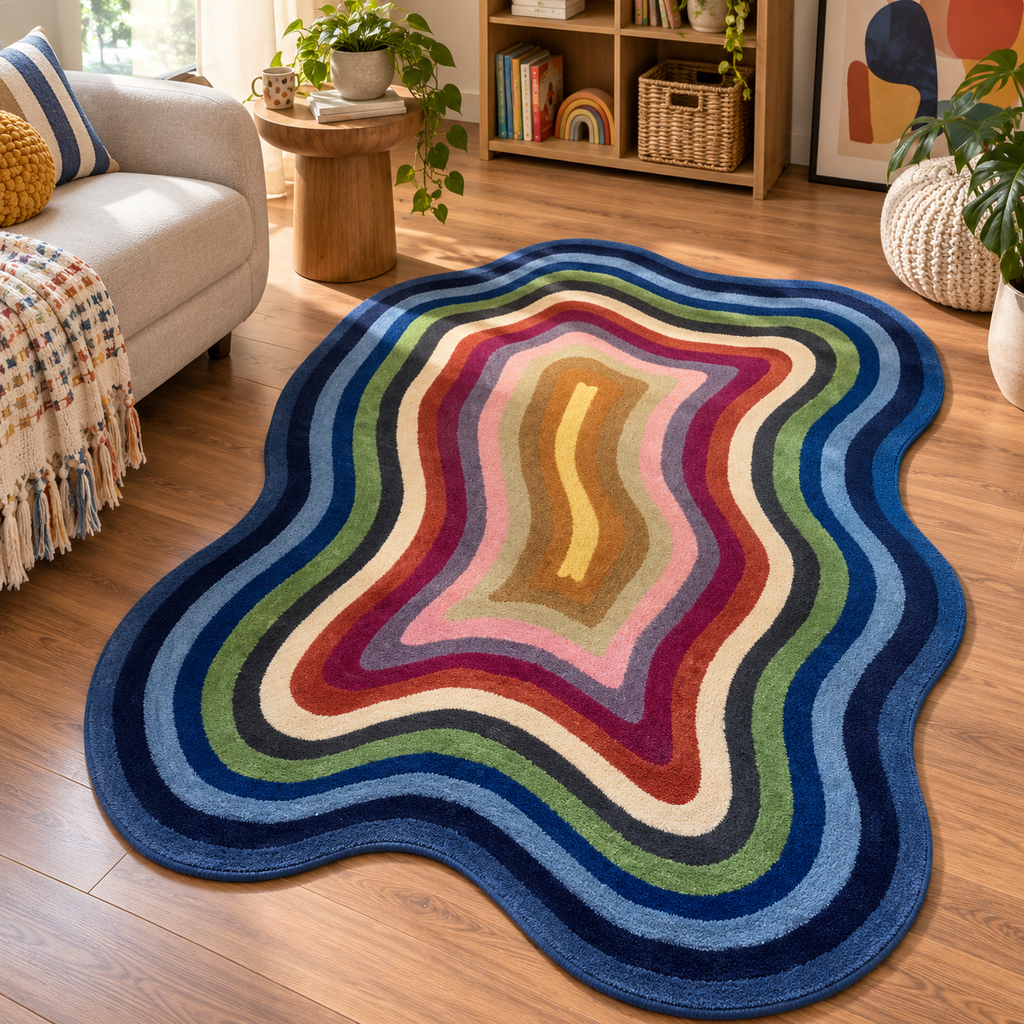 RAINBOW OCTOPUS 4X6 HANDTUFTED RUG