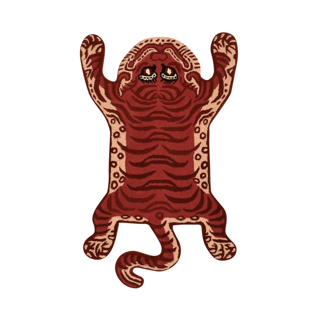 TIBETAN TIGER 2 RED 3X5 HANDTUFTED RUG