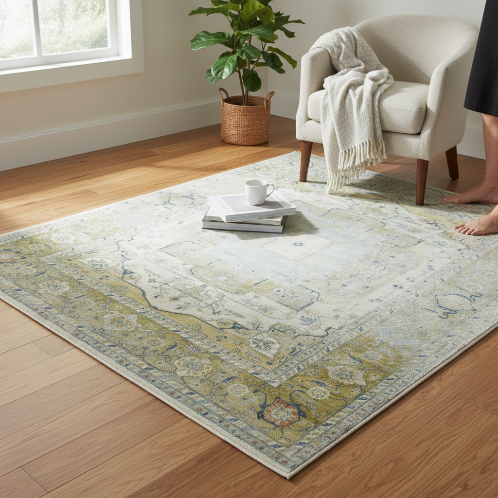 TRO-102 Hand Knotted Rug AA-92 AH-2 IVORY/RUST 8.9X11.9