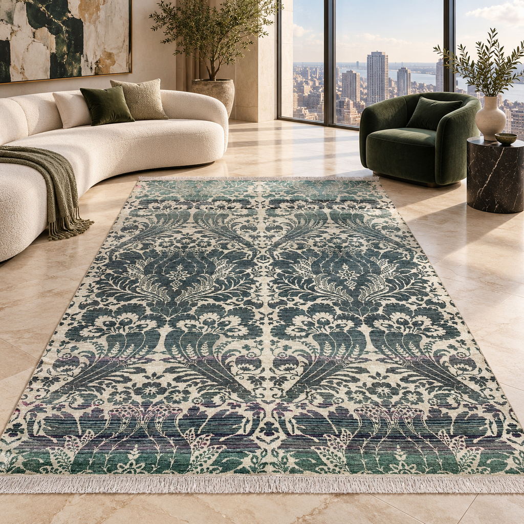 TRO-105 Hand Knotted Rug AB-255 YASH MULTY/CREAM 6X8.10
