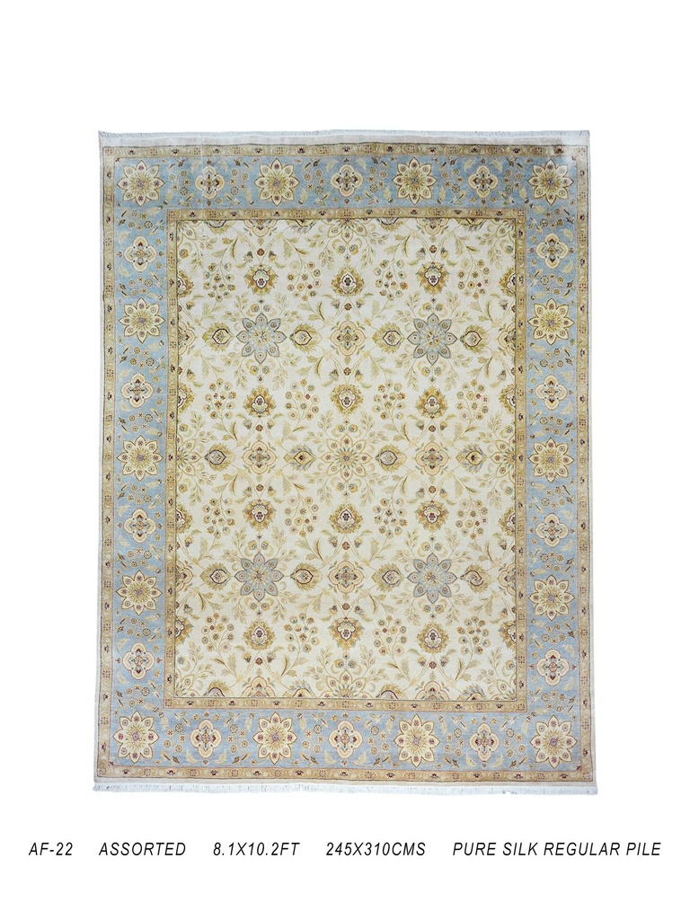 TRO-109 Hand Knotted Rug AF-22 ASSORTED IVORY/BLUE 8X10