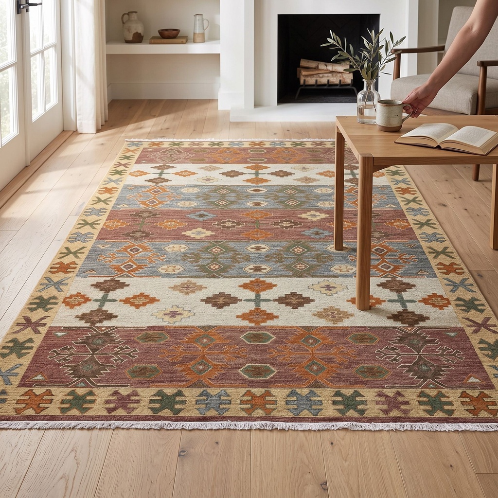 [TRO-126] TRO-126 Hand Knotted Rug AJ-29 KAZAK GOLD/GOLD 6.0X8.11