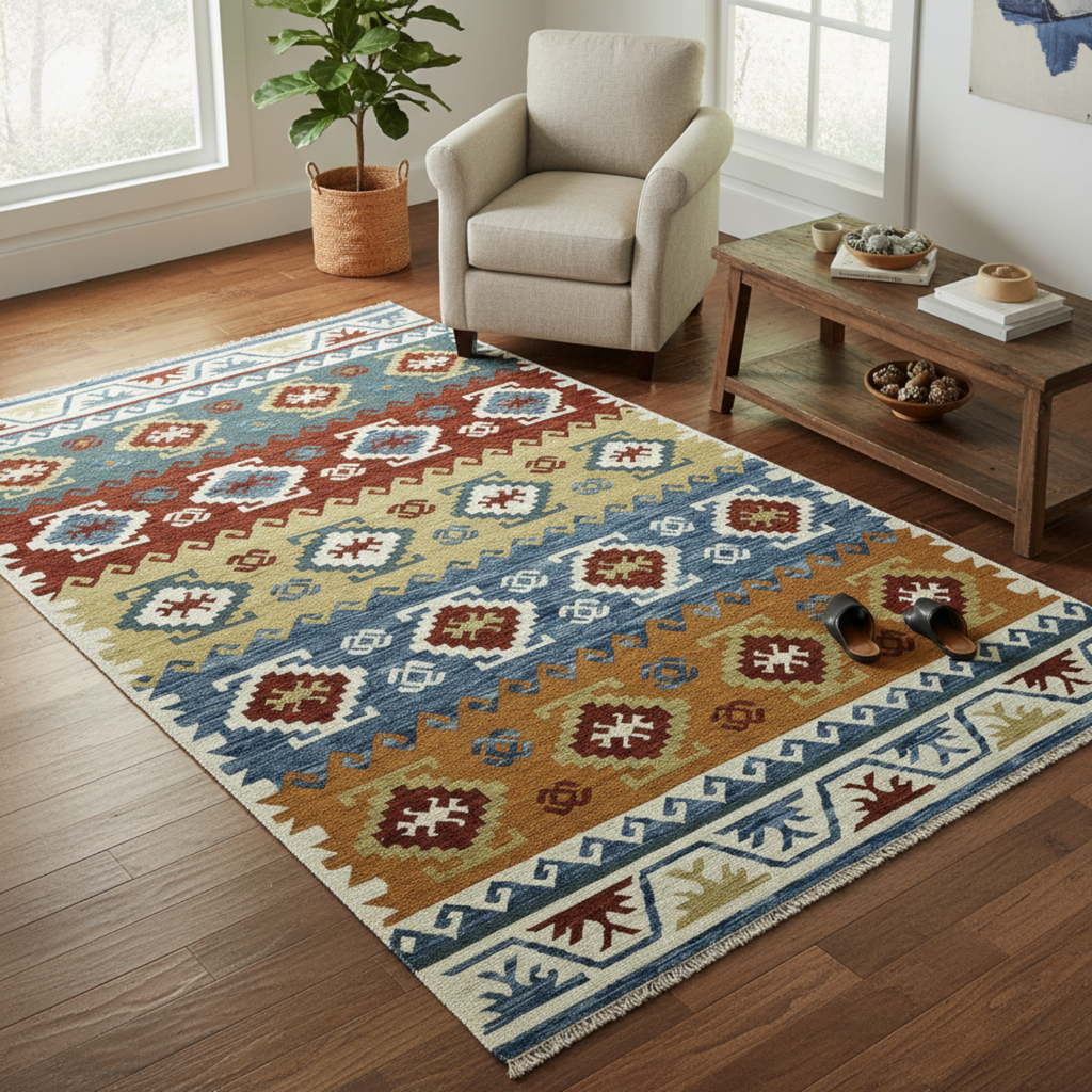 [TRO-129] TRO-129 Hand Knotted Rug AJ-34 KAZAK IVORY/IVORY 6.0X8.11