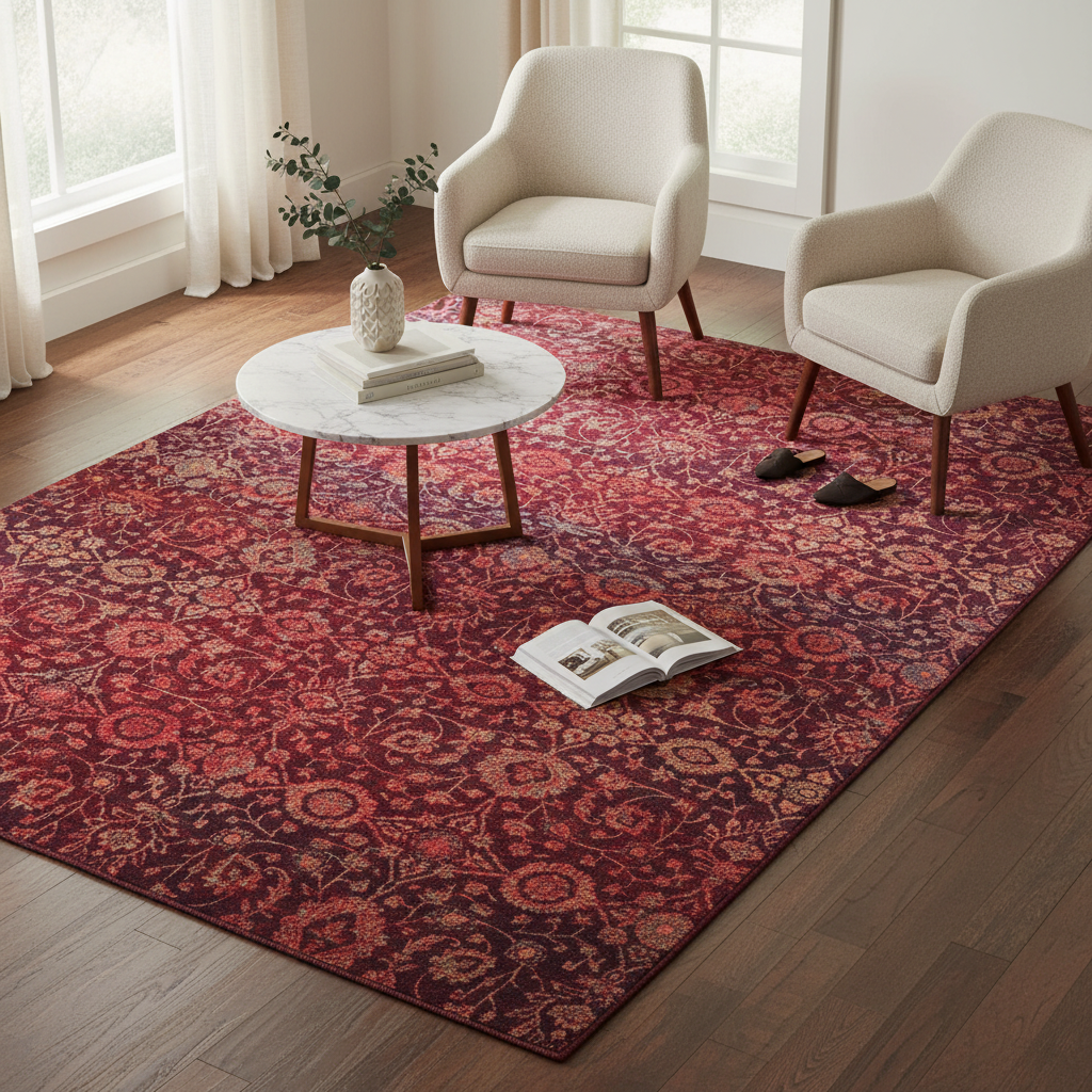 [TRO-130] TRO-130 Hand Knotted Rug AJ-95 7249 RED/RED 8.1X9.11