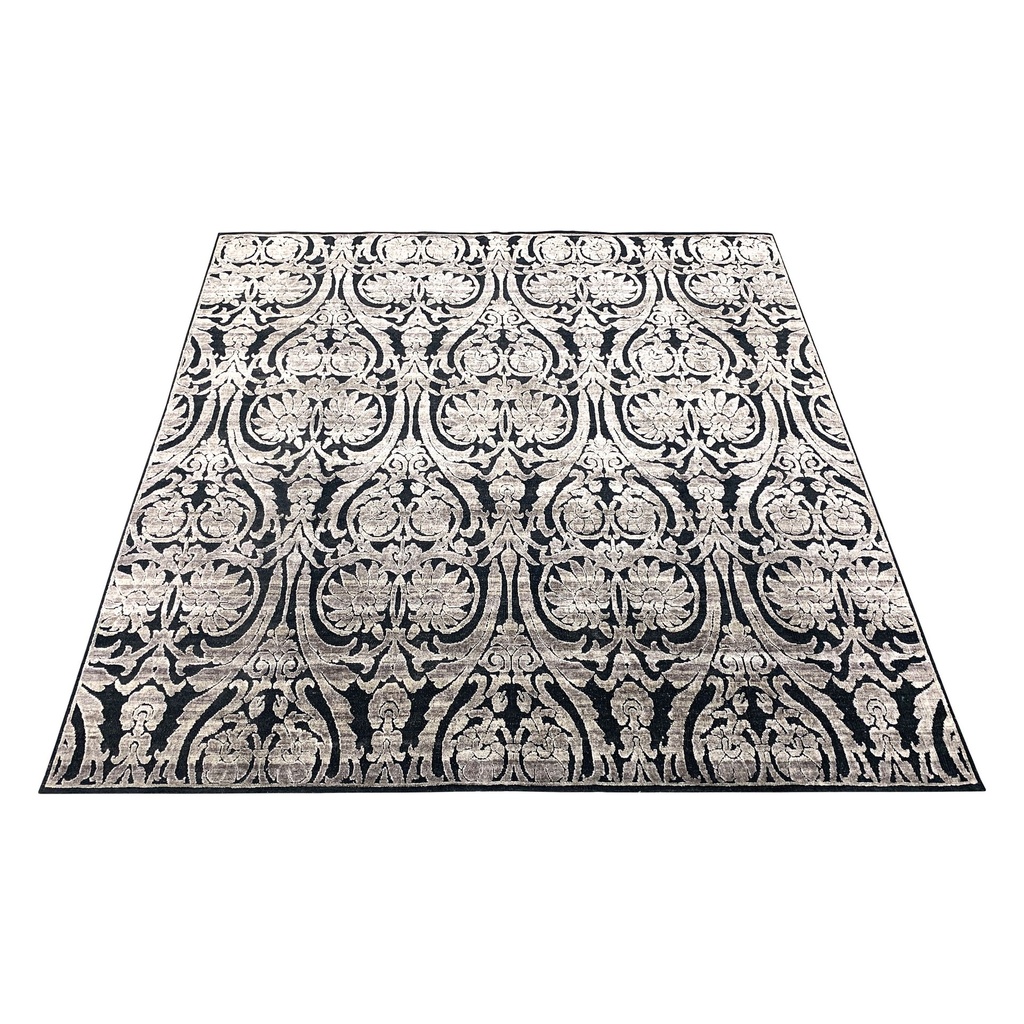 [TRO-133] TRO-133 Hand Knotted Rug L-298 I-23 BLACK/GREY 7.5X7.8