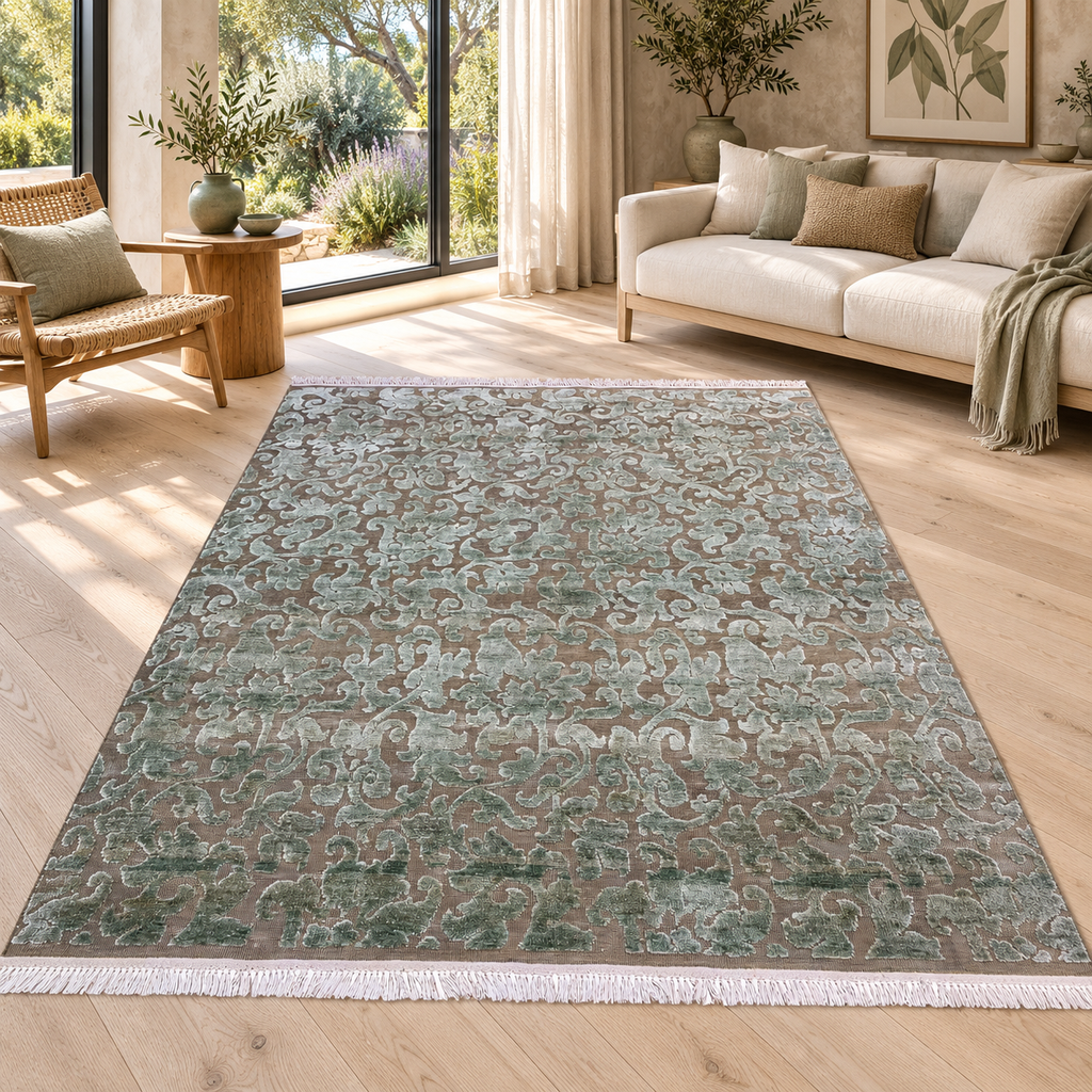 TRO-137 Hand Knotted Rug L-361 I-1 L.GOLD/L.GOLD 5X6.9