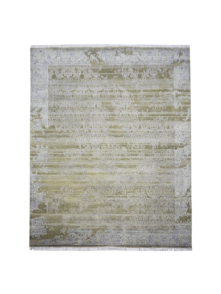 TRO-141 Hand Knotted Rug M-135 JK-5 GREEN/L.BLUE 7.9X9.9