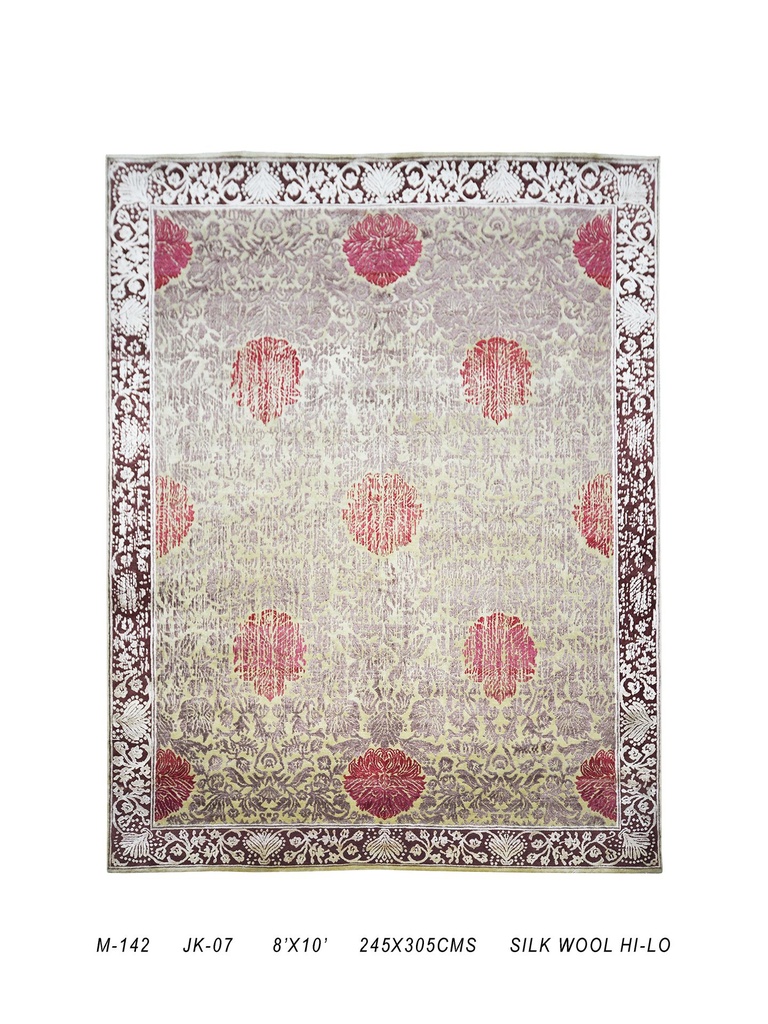 TRO-142 Hand Knotted Rug M-142 JK-7 GOLD/RUST 7.9X9.9