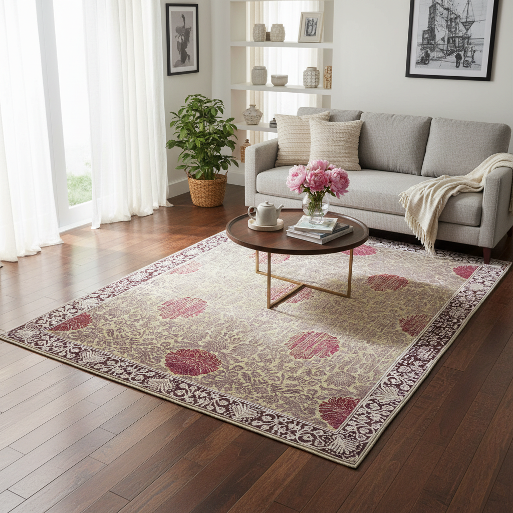 [TRO-142] TRO-142 Hand Knotted Rug M-142 JK-7 GOLD/RUST 7.9X9.9