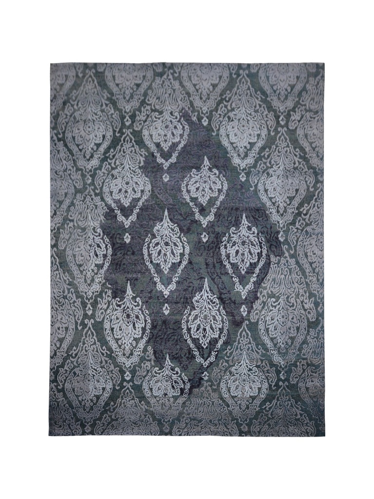 TRO-159 Hand Knotted Rug Q-177 AB-4 M.BLUE/M.BLUE 8X10