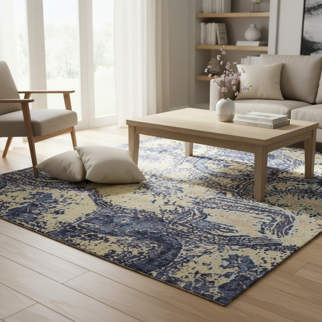 TRO-163 Hand Knotted Rug U-01 JK-01 GREY/BLUE 8.9X11.9