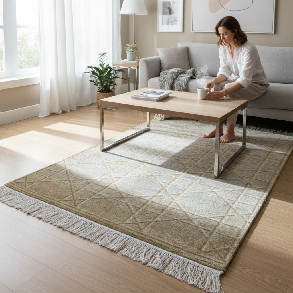 TRO-167 Hand Knotted Rug U-73 CDF-4 GREY/CAMEL 2.11X4.10