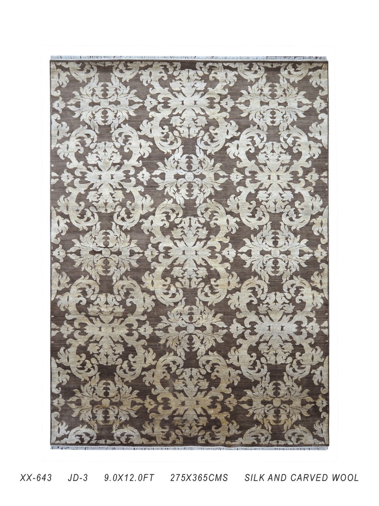 TRO-175 Hand Knotted Rug XX-643 JD-03 BRN/BRN 9X12