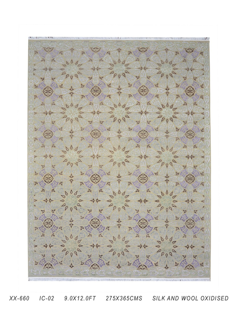 TRO-180 Hand Knotted Rug XX-660 IC-02 BEIGE/BEIGE 9X12