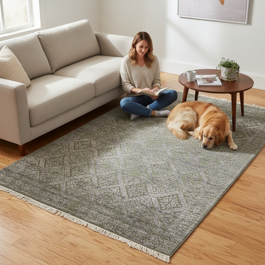 TRO-184 Hand Knotted Rug XX-672 C-06 CAMEL/GREY 5X7