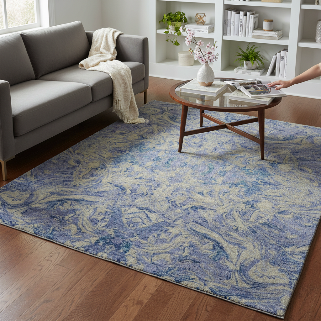 TRO-193 Hand Knotted Rug XX-717 SK-522 GREY/BLUE 8X10