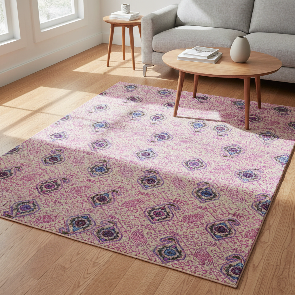 [TRO-195] TRO-195 Hand Knotted Rug XX-721 S-11 BEIGE/PINK 8X10