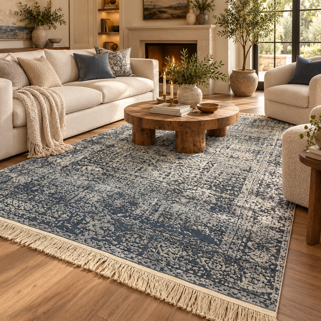 TRO-200 Hand Knotted Rug XX-730 JI-163 BLUE/BLUE 8X10