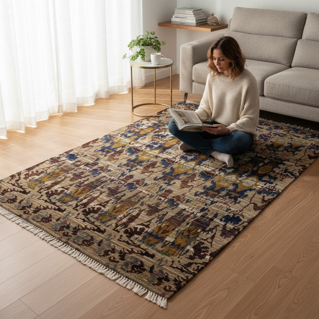 TRO-215 Hand Knotted Rug Z-323 A IVORY/MULTY 5X8
