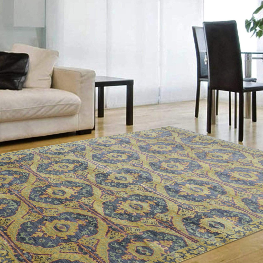 [TRO-221] TRO-221 Hand Knotted Rug Z-460 EK-48 GOLD/CH.BLK 5.10X8.8