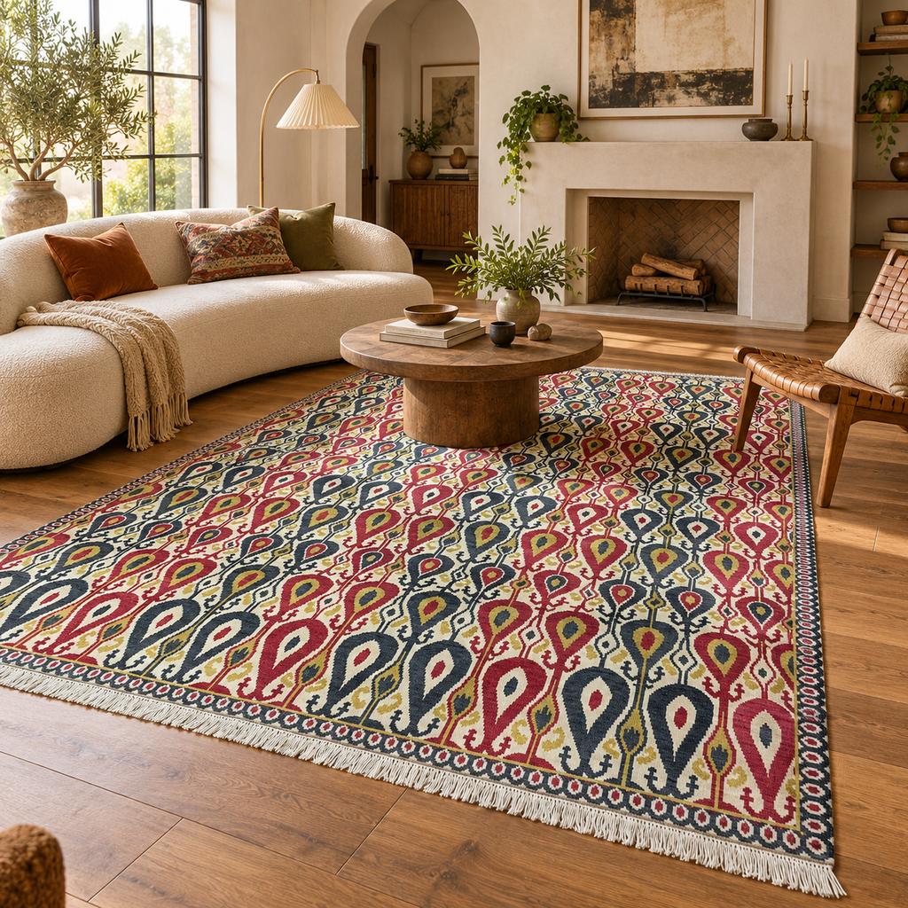 TRO-222 Hand Knotted Rug Z-610 EK-31 CRM/CRM 5.11X8.10