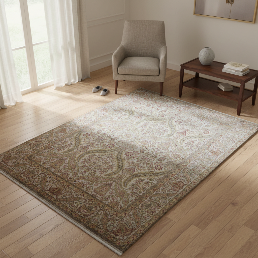 TRO-226 Hand Knotted Rug Z-91 SK-7 M.BLUE/GOLD 8.9X11.9