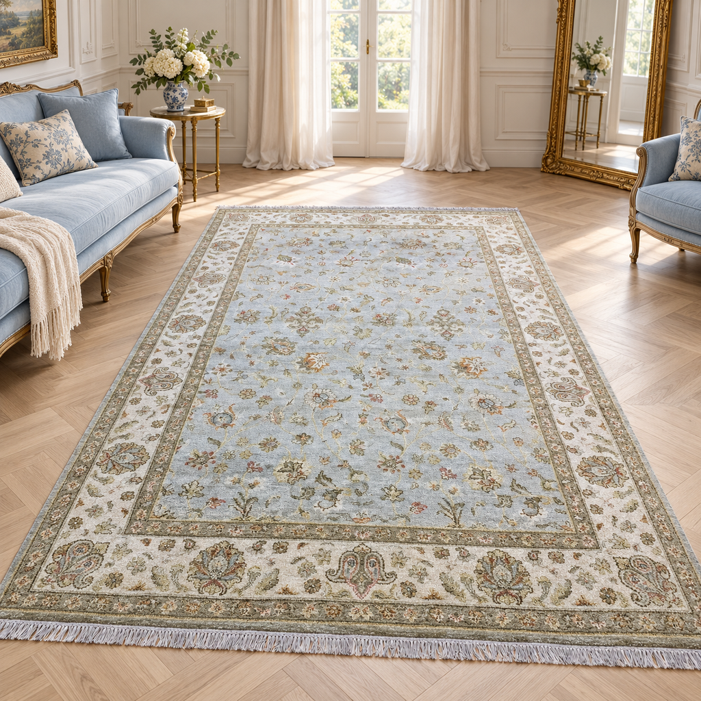 TRO-230 Hand Knotted Rug ZZ-64 SK-202 L.GREY/IVORY 6X9