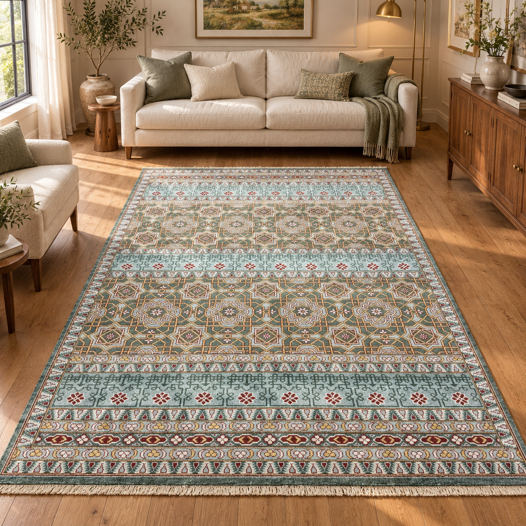TRO-231 Hand Knotted Rug ZZ-65 DAA01 L.GREY/L.BLUE 6X9