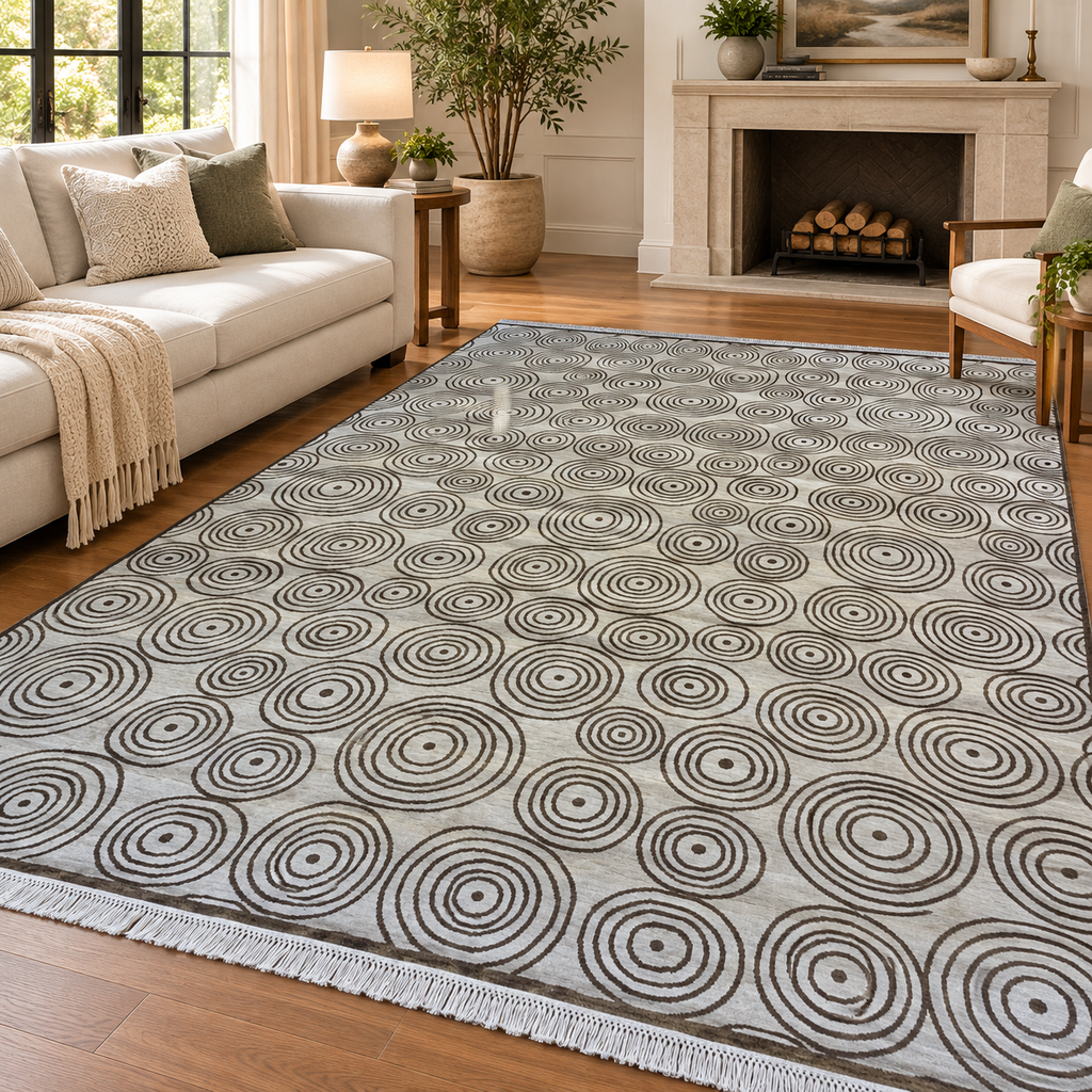 TRO-234 Hand Knotted Rug ZZ-97 SK-06 IVORY/BROWN 8X10