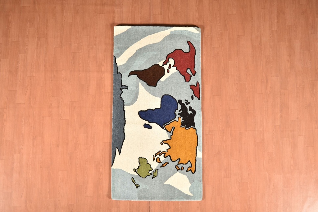 [TRS-4794] World Map ABK-06 HANDTUFTED RUG