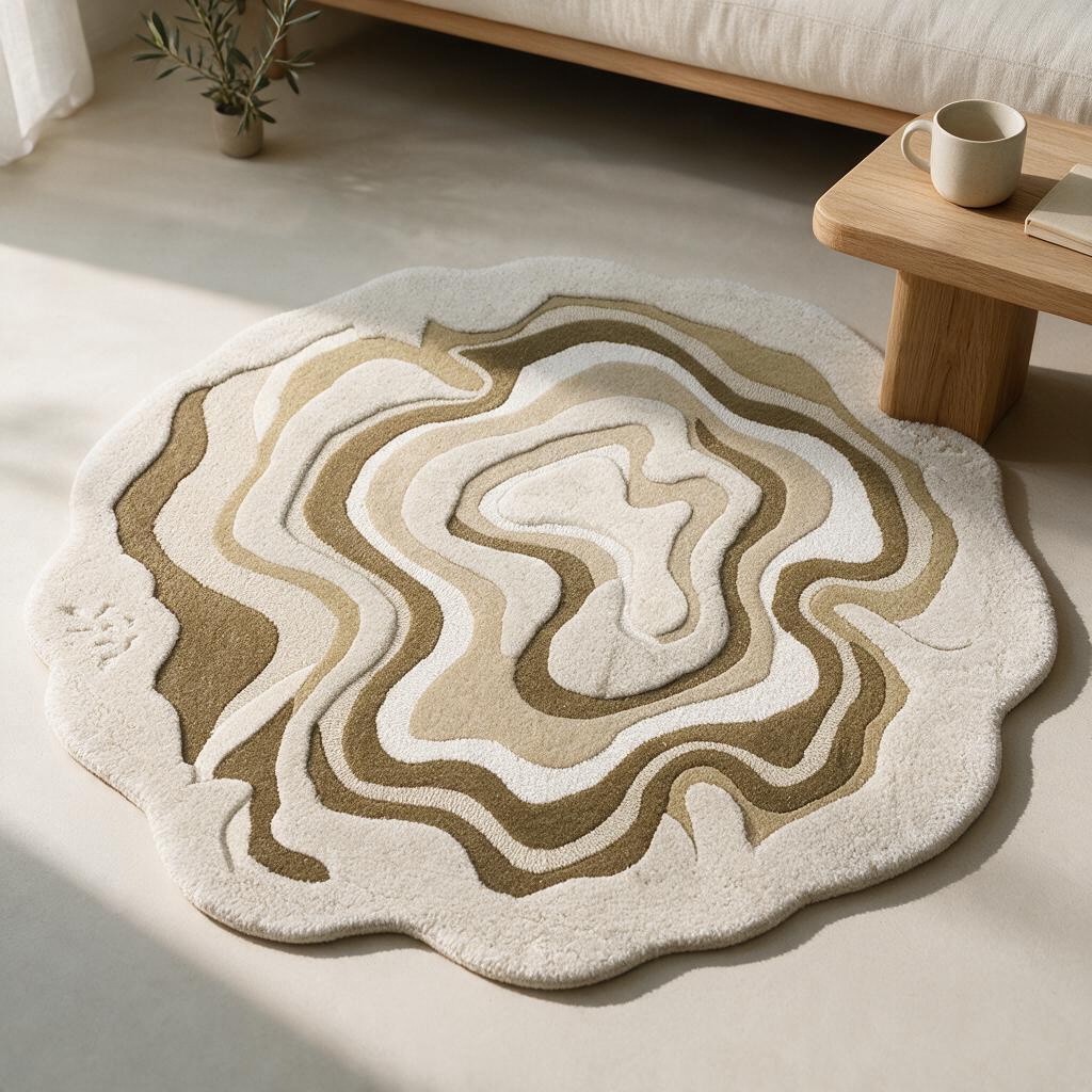 MKT-08 5X5 UNEVEN HANDTUFTED RUG