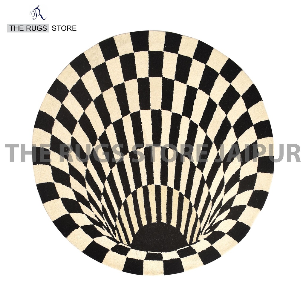 3D ROUND HOLE HANDTUFTED RUG
