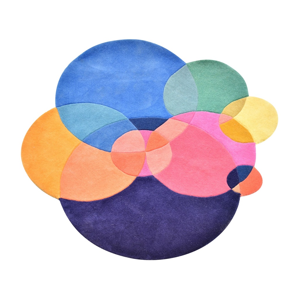 COLORFUL ROUND WOOL HAND TUFTED RUG (5x5 feet)