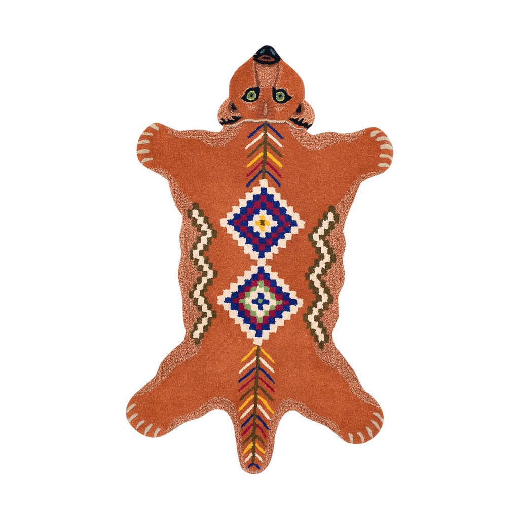 DESIGNER BROWN BEAR HANDTUFTED RUG
