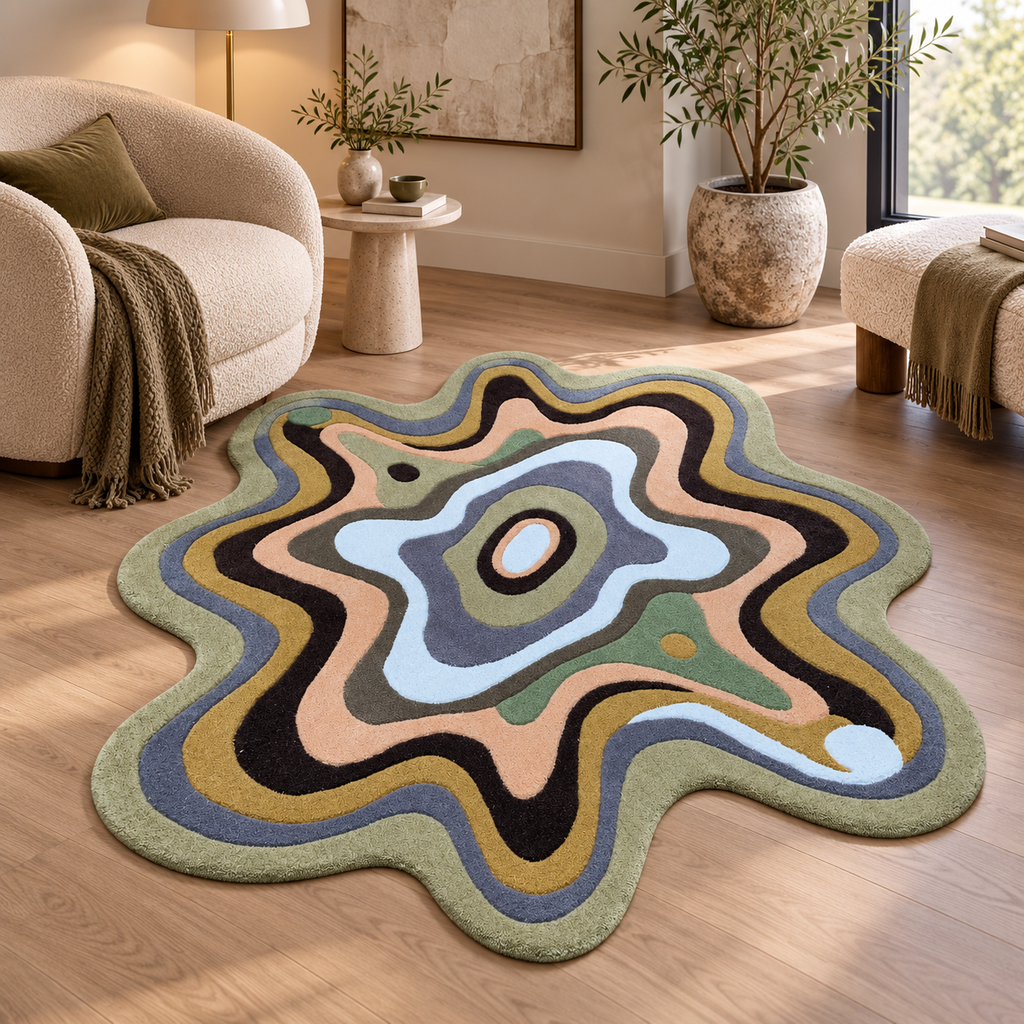 Abstract Shape Multi 5x5 Handtufted Rug