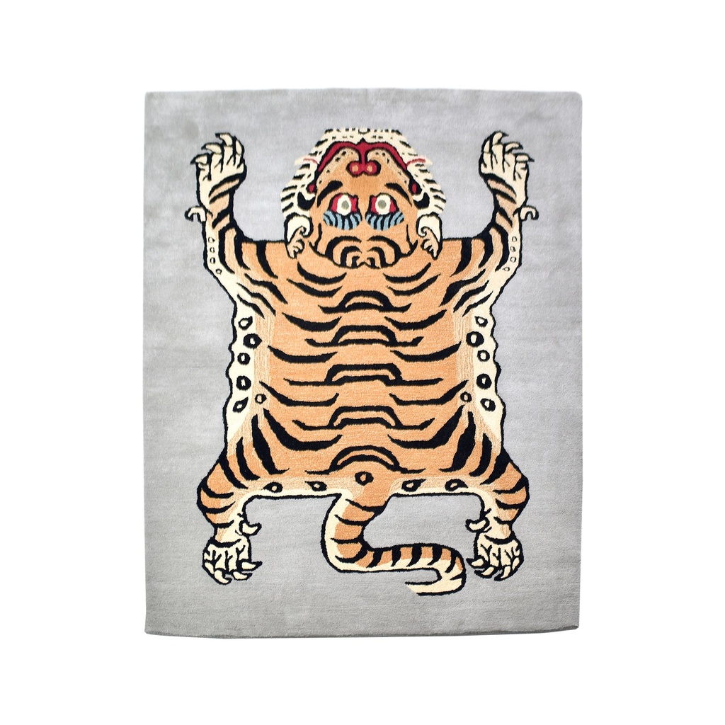 Tibetan Tiger Rectangle Grey Hand Tufted Rug (3x5 feet)