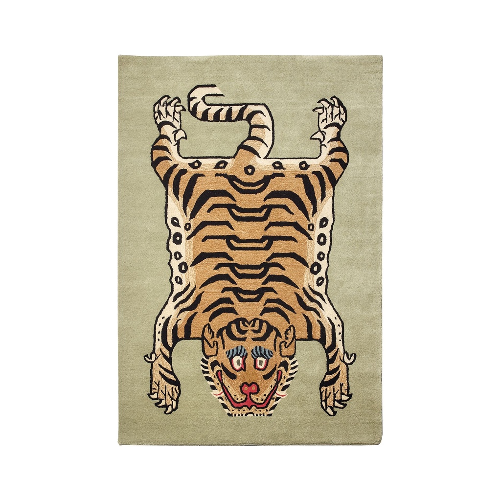 Tibetan Tiger Rectangle Pistachio Green Hand Tufted Rug